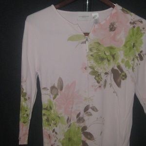 Liz Claiborne 3/4 Sleeve Cardigan/Sleeveless Shell